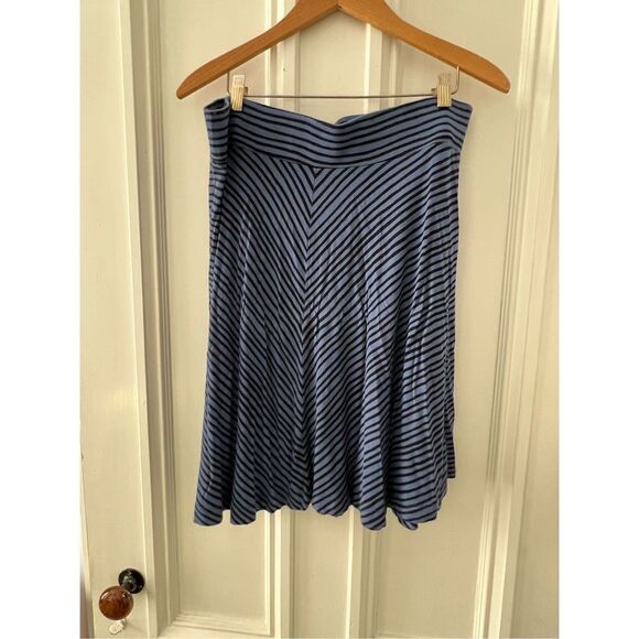 Loft blue and black striped skirt L - Picture 1 of 4